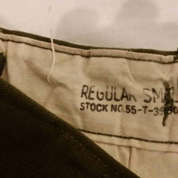 NEW OLD STOCK KOREAN WAR szSMALL/REGULAR OG 108 WOOL OD FIELD TROUSERS JJ 988 - Picture 2 of 12